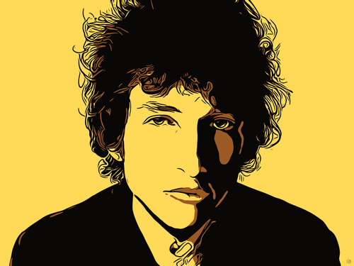 DYLAN YELLOW POP -Canvas Print with Black Wood Floater Frame